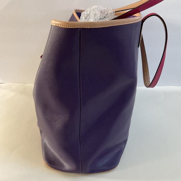 Coach Metro Large Leather Tote Shoulder Bag Handbag Purse Purple F31326 Classic - Picture 13 of 16